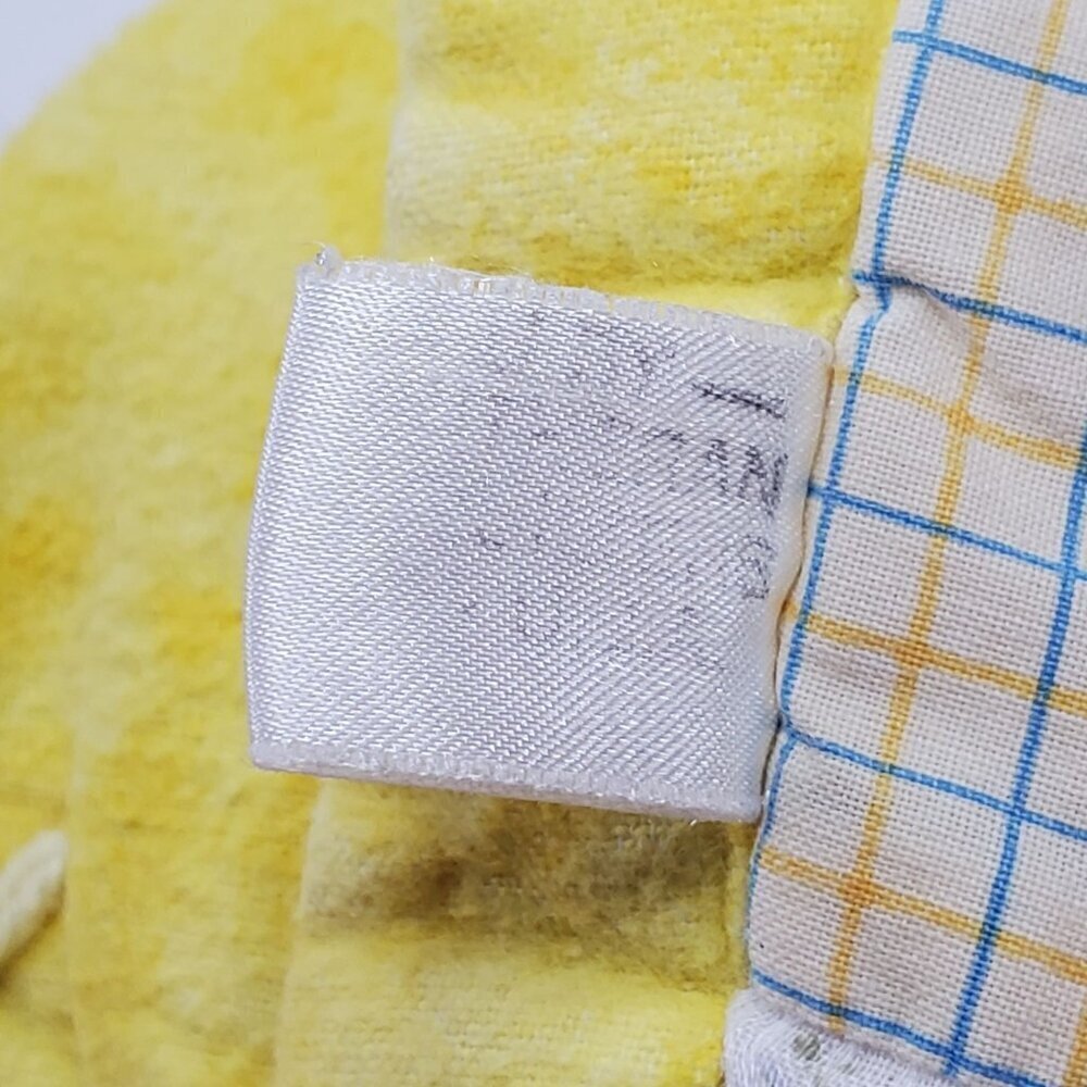 VTG Quilted Patchwork Baby Crib Blanket Yellow & Cute Cat Design 51" x 45" - Picture 4 of 10